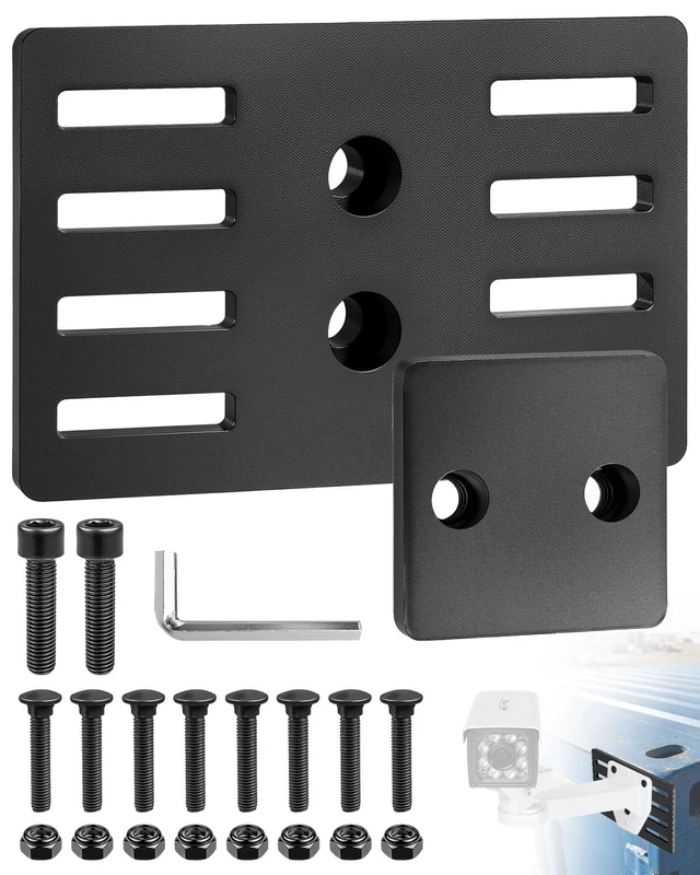 Main image of Camera Mounting Platform for Shipping Containers, Outdoor Lights Mount | No-Drill Adjustable Rail for Conex Box Cameras Lights Ladder Antenna Outdoor Equipment Installation