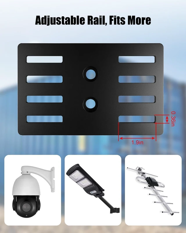 Alt view image 5 of 6 - Camera Mounting Platform for Shipping Containers, Outdoor Lights Mount | No-Drill Adjustable Rail for Conex Box Cameras Lights Ladder Antenna Outdoor Equipment Installation