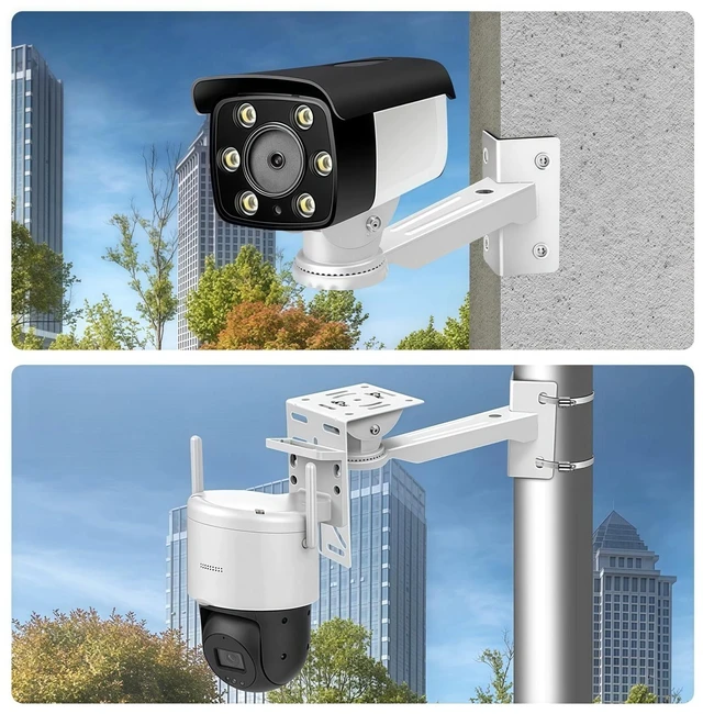 Alt view image 3 of 7 - Coolotic Security Camera Mount System - Modular 3-in-1 Adjustable Clamp-on Bracket | Fit Pole/Corner/Wall, ndoor Outdoo Screw & Clamp Installation for CCTV, Flood Lights, Solar Panels