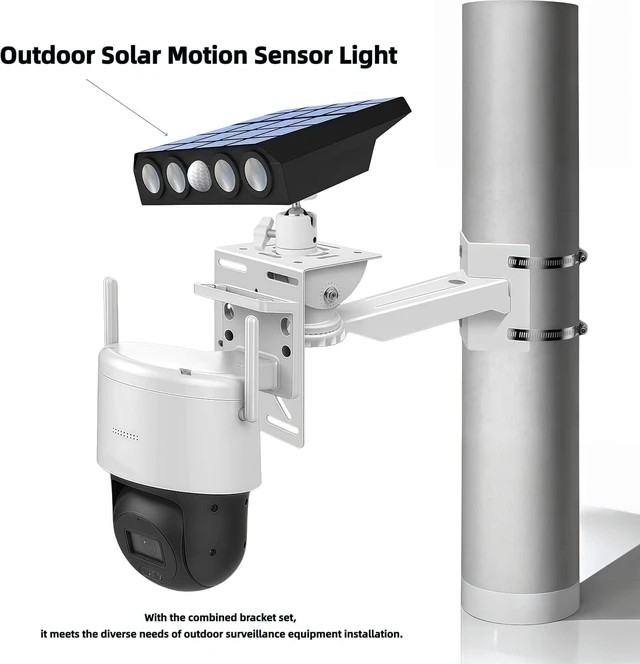 Alt view image 4 of 7 - Coolotic Security Camera Mount System - Modular 3-in-1 Adjustable Clamp-on Bracket | Fit Pole/Corner/Wall, ndoor Outdoo Screw & Clamp Installation for CCTV, Flood Lights, Solar Panels