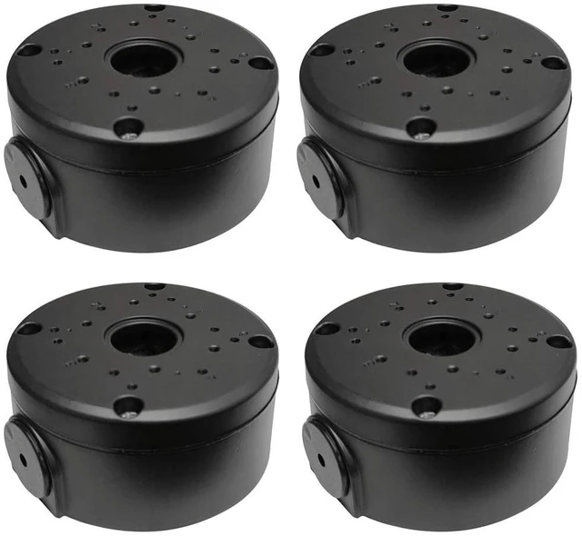 Main image of Plastic Universal Junction Box for Bullet & Dome IP Security Camera Mount Bracket (Black-4 Pack)