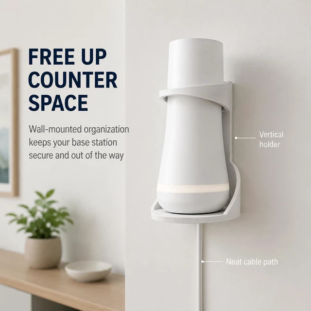 Alt view image 3 of 7 - SplashNColor Wall Mount for SimpliSafe Base Station Space-Saving Vertical Holder | Easy Screw-in Installation | Cable Management Design | Home Security System Organizer