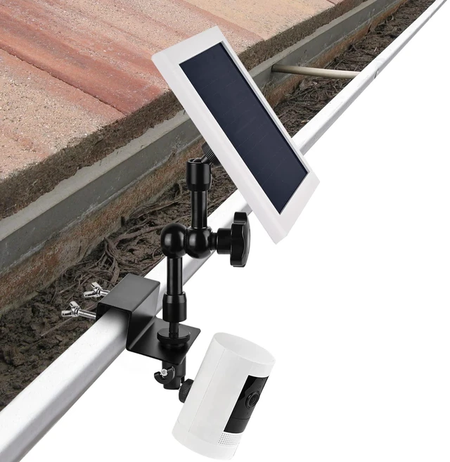 Main image of 2-in-1 Gutter Mount for Solar Panel, Stick Up Cam Battery, Spotlight Cam and Spotlight Cam Plus/Pro(Battery), Perfect Angle to Get Adequate Sunlight for Your Solar Panel - Black