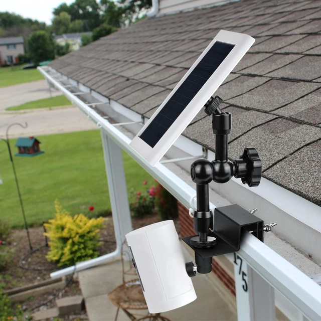 Alt view image 3 of 7 - 2-in-1 Gutter Mount for Solar Panel, Stick Up Cam Battery, Spotlight Cam and Spotlight Cam Plus/Pro(Battery), Perfect Angle to Get Adequate Sunlight for Your Solar Panel - Black