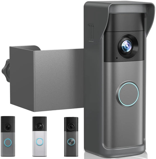 Main image of Anti-Theft Doorbell Mount Compatible with R-ing Newest 2026 Battery Doorbell/Plus/Pro, No Drill Wireless Video Camera Doorbell Bracket with Rain Cover for Apartment Rental, Not for Security Door(Grey)