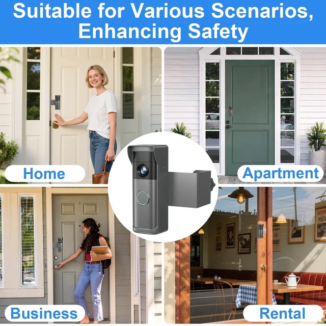 Alt view image 7 of 7 - Anti-Theft Doorbell Mount Compatible with R-ing Newest 2026 Battery Doorbell/Plus/Pro, No Drill Wireless Video Camera Doorbell Bracket with Rain Cover for Apartment Rental, Not for Security Door(Grey)