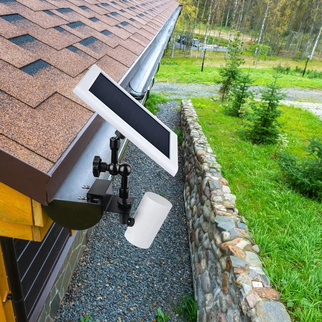 Alt view image 6 of 7 - 2-in-1 Gutter Mount for Solar Panel, Stick Up Cam Battery, Spotlight Cam and Spotlight Cam Plus/Pro(Battery), Perfect Angle to Get Adequate Sunlight for Your Solar Panel - Black