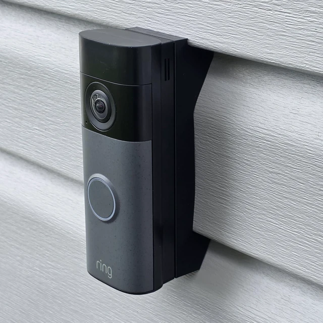 Alt view image 4 of 7 - No-Drill 4.5" Dutch Lap Siding Mount Bracket Compatible with with Ring Battery Doorbell (Newest Retinal Models) Battery Doorbell 2K, Plus 2K & Pro 4K Snap-On Bracket