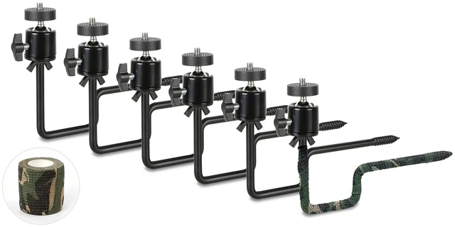 Main image of Danoib Trail Camera Tree Mount, 6 Pack Outdoor Camera Stand Black | 360° Adjustable Head, 1/4 Inch Screw, Game Camera Holder, For Hunting & Wildlife Monitoring