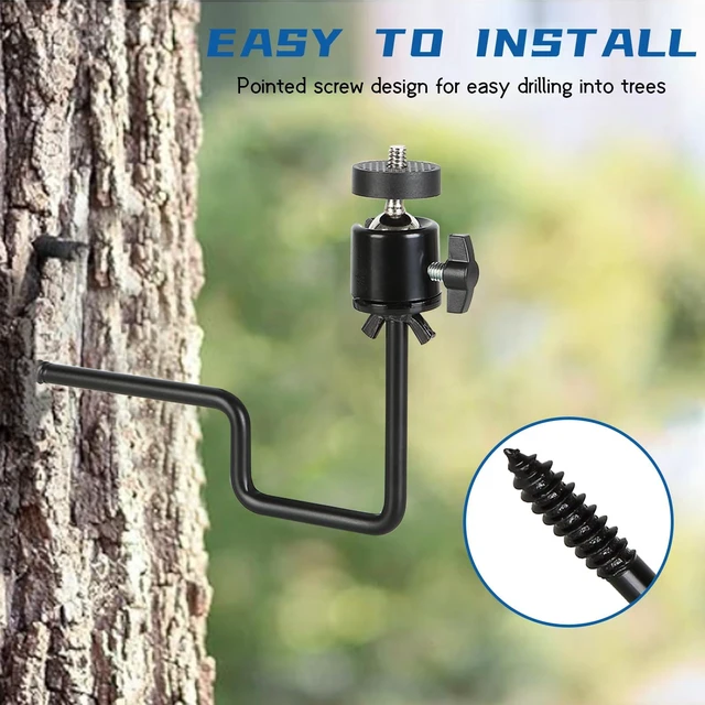Alt view image 3 of 7 - Danoib Trail Camera Tree Mount, 6 Pack Outdoor Camera Stand Black | 360° Adjustable Head, 1/4 Inch Screw, Game Camera Holder, For Hunting & Wildlife Monitoring