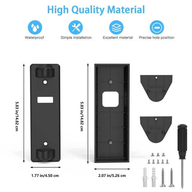 Alt view image 5 of 7 - OkeMeeo 0-45 Degree Angle Mount for eufy Security Video Doorbell C31 | Adjustable Doorbell Mount for eufy, Black, Unified Look, Easy Installation, Not for E340
