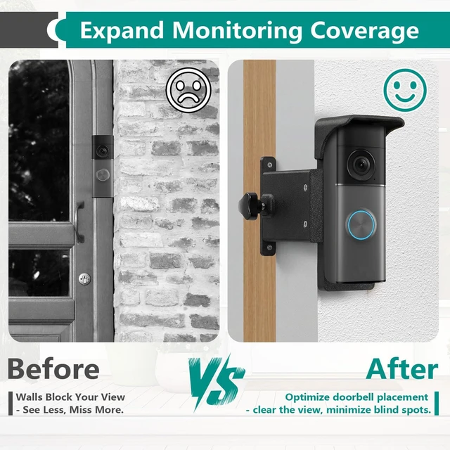 Alt view image 4 of 7 - Doorbell Brick Extender with Enhanced Viewing Angle and Visibility, Ideal for Home Security Installation, Compatible with Ring Wired Doorbell 2nd Gen, Plus(2nd Gen) & Pro(3rd Gen)