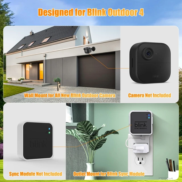 Alt view image 3 of 7 - Wall Mount for All-New Blink Outdoor Camera, 360° Adjustable Mount (5 Pack) | Camera Mount for Blink Outdoor (4th & 3rd Gen), 2K+ Camera System with Sync Module Mount, Weatherproof Housing