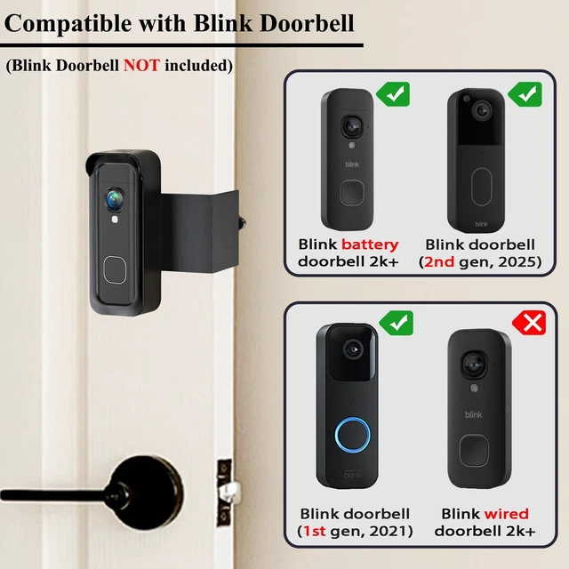 Alt view image 2 of 7 - Blink Doorbell Mount, Anti-Theft Door Mount for Blink Battery Doorbell 2K+ | No Drilling, Not Block Doorbell Motion Sensor, Easy to Install, Fit for Blink Battery Doorbell Camera (2026 Release)