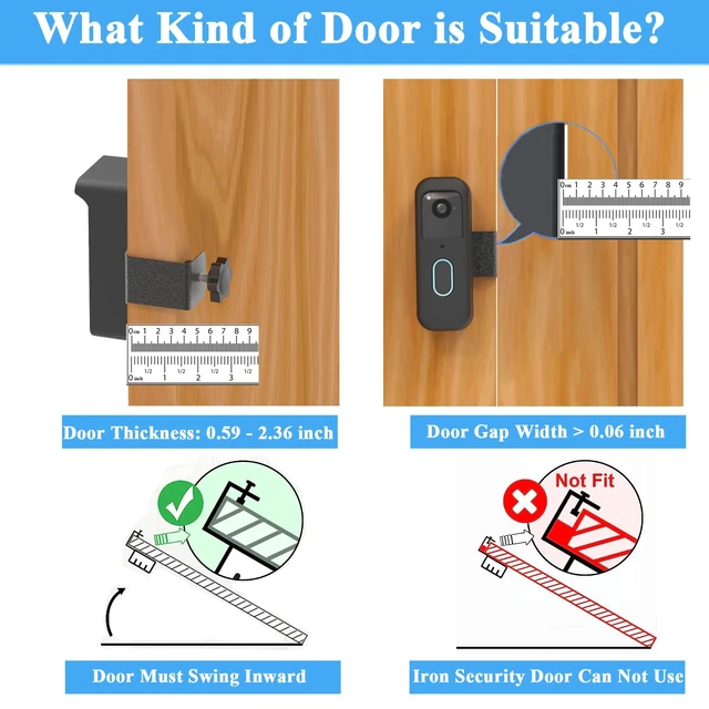Alt view image 4 of 7 - Anti-Theft Blink Doorbell Mount, No-Drill Mounting Bracket for Blink Video Doorbell 2nd Gen (2025 release), Easy Installation Blink Doorbell Camera Mount Holder for for Rental Apartment Condo