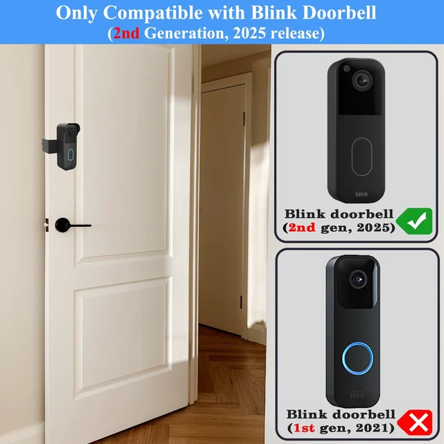 Alt view image 2 of 7 - Anti-Theft Blink Doorbell Mount, No-Drill Mounting Bracket for Blink Video Doorbell 2nd Gen (2025 release), Easy Installation Blink Doorbell Camera Mount Holder for for Rental Apartment Condo