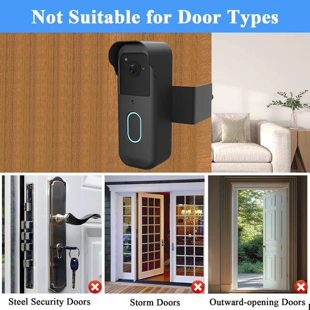 Alt view image 5 of 7 - Anti-Theft Blink Doorbell Mount, No-Drill Mounting Bracket for Blink Video Doorbell 2nd Gen (2025 release), Easy Installation Blink Doorbell Camera Mount Holder for for Rental Apartment Condo