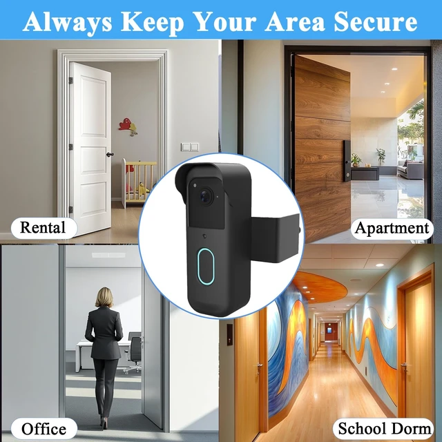 Alt view image 7 of 7 - Anti-Theft Blink Doorbell Mount, No-Drill Mounting Bracket for Blink Video Doorbell 2nd Gen (2025 release), Easy Installation Blink Doorbell Camera Mount Holder for for Rental Apartment Condo