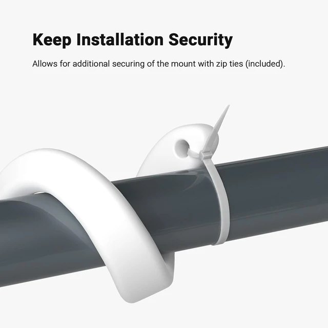 Alt view image 4 of 7 - Holicfun Indoor/Outdoor Security Camera Flexible Twist Mount, White, 2-Pack | Universal 1/4"-20 adjustable bracket, fits Ring/Blink/Arlo/Wyze & more, 17.5-inch gooseneck holder, easy no-drill setup