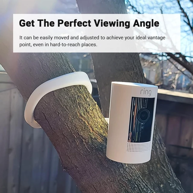Alt view image 5 of 7 - Holicfun Indoor/Outdoor Security Camera Flexible Twist Mount, White, 2-Pack | Universal 1/4"-20 adjustable bracket, fits Ring/Blink/Arlo/Wyze & more, 17.5-inch gooseneck holder, easy no-drill setup