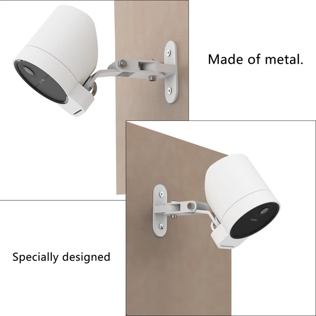 Alt view image 2 of 5 - 2 Pack Metal Wall Mount Compatible with SimpliSafe Outdoor Camera Series 2 | Screw Mount Anti-Drop, Adjustment Swivel Mount Bracket , Provide Better Viewing Angles (Camera Not Included)