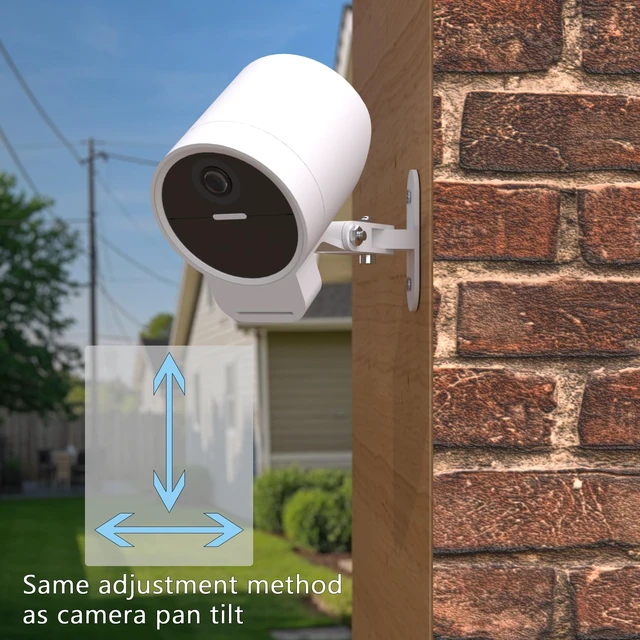 Alt view image 3 of 5 - 2 Pack Metal Wall Mount Compatible with SimpliSafe Outdoor Camera Series 2 | Screw Mount Anti-Drop, Adjustment Swivel Mount Bracket , Provide Better Viewing Angles (Camera Not Included)