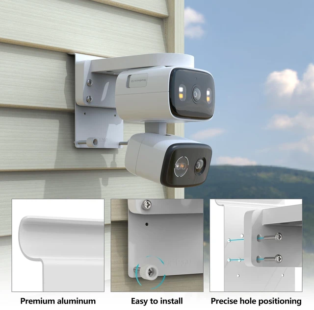 Alt view image 3 of 7 - VOMENC Universal Vinyl Siding Mount Compatible with TP-Link Tapo C246D/C236/C216/C217/C113/C420/C400/C400 KIT/C460 Security Cameras, Easy Installation (White)