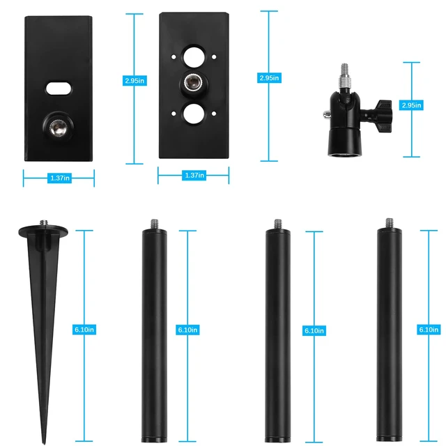 Alt view image 6 of 7 - HOLACA Ground Stake Mount for R-ing Spotlight Cam Plus/Pro, Outdoor Camera | Universally Compatible with Arlo, Eufy, Wyze, Google Nest, Simplisafe Cameras
