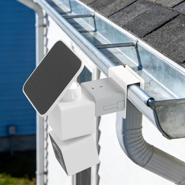 Alt view image 3 of 7 - 2 Pack Gutter Mount Bracket for Wyze Solar Cam Pan 2K | Stainless Steel Rust Prevention | No Drill | Long-term outdoor use | Easy to Install | Stable and Reliable