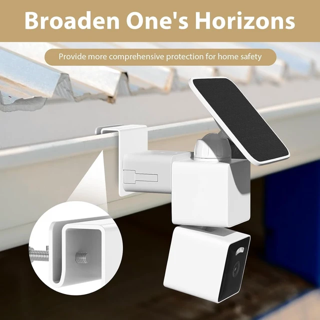 Alt view image 5 of 7 - 2 Pack Gutter Mount Bracket for Wyze Solar Cam Pan 2K | Stainless Steel Rust Prevention | No Drill | Long-term outdoor use | Easy to Install | Stable and Reliable
