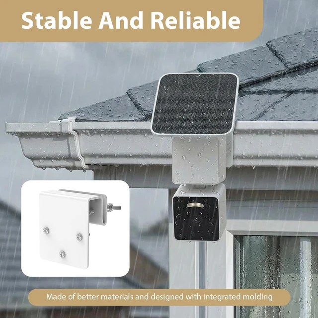 Alt view image 6 of 7 - 2 Pack Gutter Mount Bracket for Wyze Solar Cam Pan 2K | Stainless Steel Rust Prevention | No Drill | Long-term outdoor use | Easy to Install | Stable and Reliable