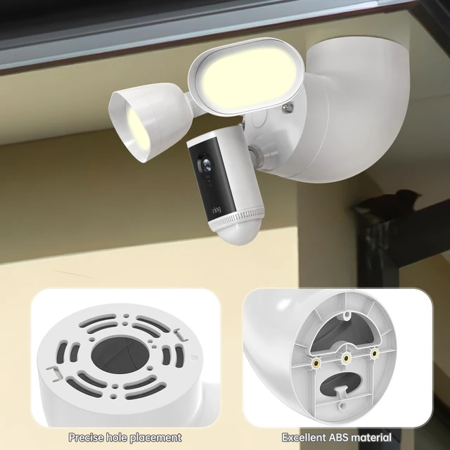 Alt view image 5 of 7 - EDUP® Ring Camera Eave Mount for Ring Floodlight Cam Wired Plus/Pro | Fits for Ring Floodlight Cam Wired Pro & Ring Floodlight Cam Wired Plus & Blink Wired Floodlight Camera, White
