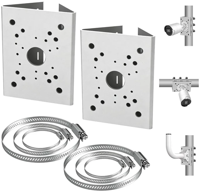 Main image of Universal Aluminum Security Camera Vertical Pole Mount Bracket with 6 Loops | Adjustable Fit, Durable Steel, Multi Clamp Loops, Wide Compatibility, Rust Resistant, Easy Installation