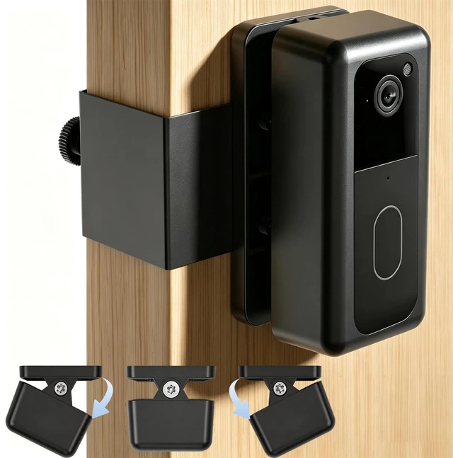 Main image of JAMYOK Anti-Theft Doorbell Mount for Blink Video Doorbell(2nd Gen), No Drill Doorbell Camera Mount 30° Angle Adjustable Left/Right, Not Block Motion Sensor, Two Installation Methods for Door&Wall