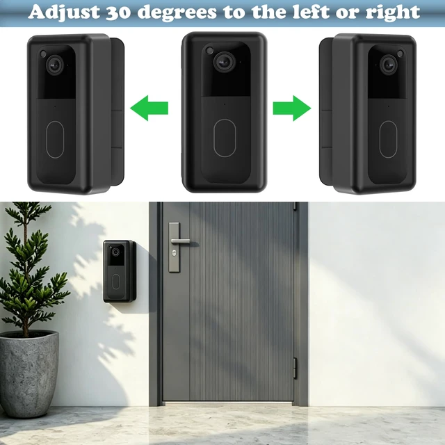Alt view image 5 of 7 - JAMYOK Anti-Theft Doorbell Mount for Blink Video Doorbell(2nd Gen), No Drill Doorbell Camera Mount 30° Angle Adjustable Left/Right, Not Block Motion Sensor, Two Installation Methods for Door&Wall