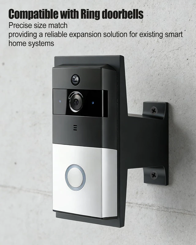 Alt view image 3 of 6 - Doorbell Extender Mount Bracket Compatible with Ring Doorbell 3 3 Plus 4 | Extends Doorbell Mount for Brick Wall, Get Better View Black