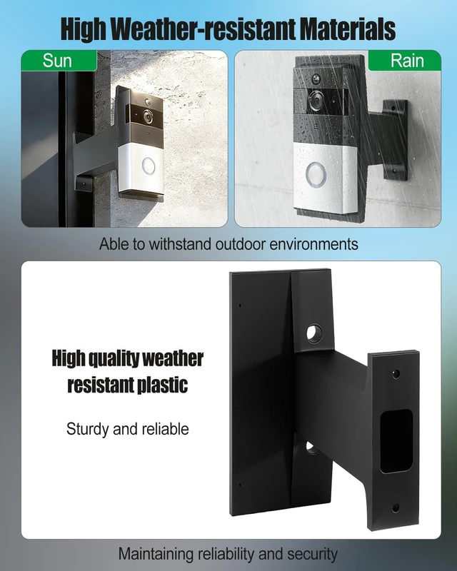 Alt view image 4 of 6 - Doorbell Extender Mount Bracket Compatible with Ring Doorbell 3 3 Plus 4 | Extends Doorbell Mount for Brick Wall, Get Better View Black