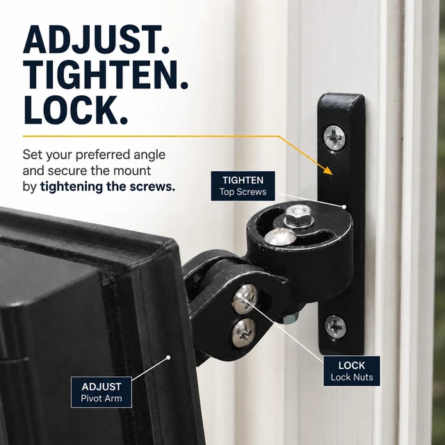 Alt view image 4 of 7 - SplashNColor 3D Printed Adjustable Screw-in Doorbell Mount Compatible with Ring Video Doorbell 2 3 3 Plus 4 & Battery Models Skinny Narrow-Trim Base | Angle Bracket