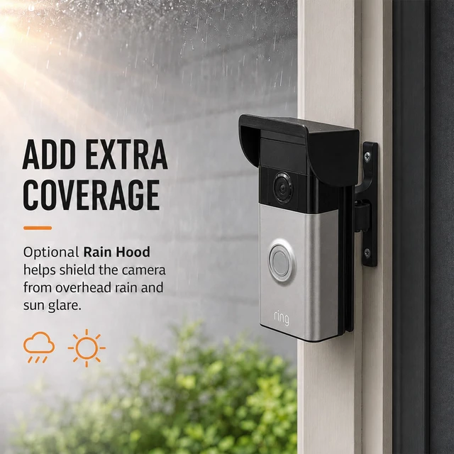Alt view image 6 of 7 - SplashNColor 3D Printed Adjustable Screw-in Doorbell Mount Compatible with Ring Video Doorbell 2 3 3 Plus 4 & Battery Models Skinny Narrow-Trim Base | Angle Bracket
