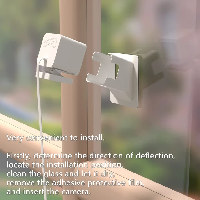 Alt view image 6 of 7 - 2 Pack Angled Window Mount for Wyze Cam v4 / V3, Self-Adhesive Window Mount | 20 Degrees Tilt Wyze V4 Window Mount for Indoor/Outdoor Monitoring , No Reflection , No-Drill , Through Glass for Wyze Cam