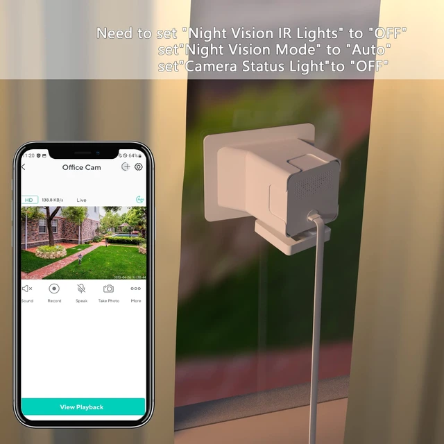 Alt view image 7 of 7 - 2 Pack Angled Window Mount for Wyze Cam v4 / V3, Self-Adhesive Window Mount | 20 Degrees Tilt Wyze V4 Window Mount for Indoor/Outdoor Monitoring , No Reflection , No-Drill , Through Glass for Wyze Cam