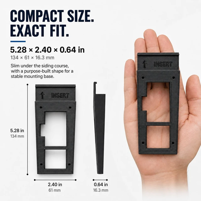 Alt view image 3 of 6 - SplashNColor 3D Printed No-Drill Clapboard Siding Clip Compatible with Ring Battery Doorbell & Video Doorbell 2, 3, 3 Plus, 4 Profile-Matched Fit for Clapboard Siding | Removable, No-Holes
