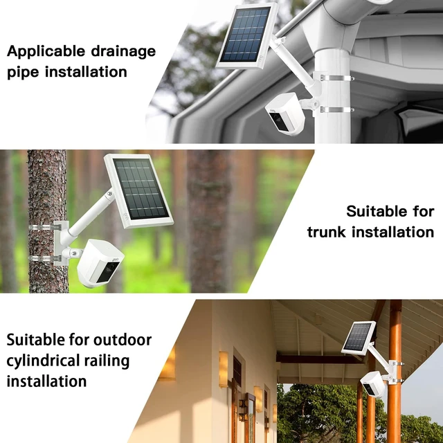 Alt view image 2 of 7 - HOLACA 2-in-1 Pole Mount for Ring/Arlo/Blink Camera and Solar Panels, White | Compatible with Ring Stick Up Cam/Outdoor Cam Plus/Spotlight Cam Plus/Pro, All Blink Camera, Arlo and Other 1/4" Camera