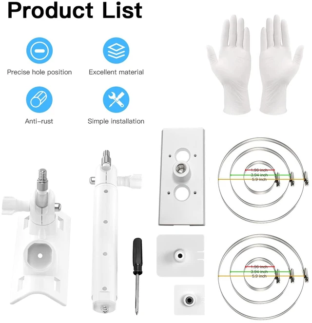 Alt view image 5 of 7 - HOLACA 2-in-1 Pole Mount for Ring/Arlo/Blink Camera and Solar Panels, White | Compatible with Ring Stick Up Cam/Outdoor Cam Plus/Spotlight Cam Plus/Pro, All Blink Camera, Arlo and Other 1/4" Camera