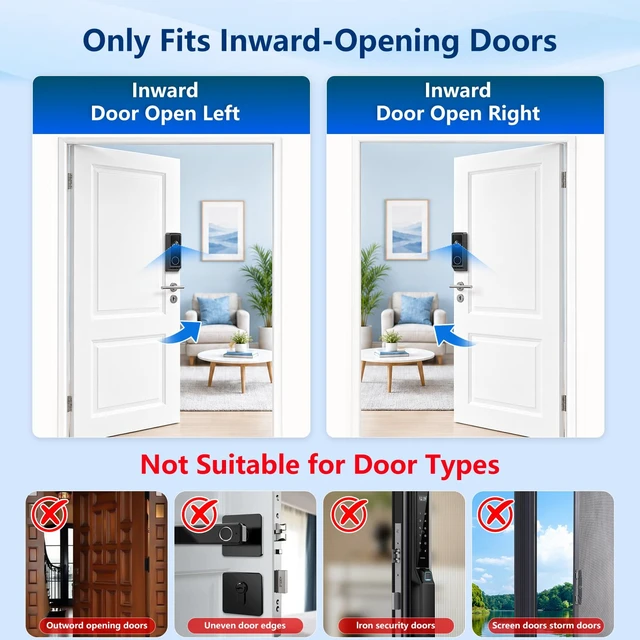Alt view image 5 of 7 - Anti-Theft Video Doorbell Mount for Eufy Doorbell E340 Only, No-Drill Door Mounting Holder Bracket for Eufy Doorbell Camera, Apartment Door Bell Kits for Home Rentals Room, Not Block Motion Sensor