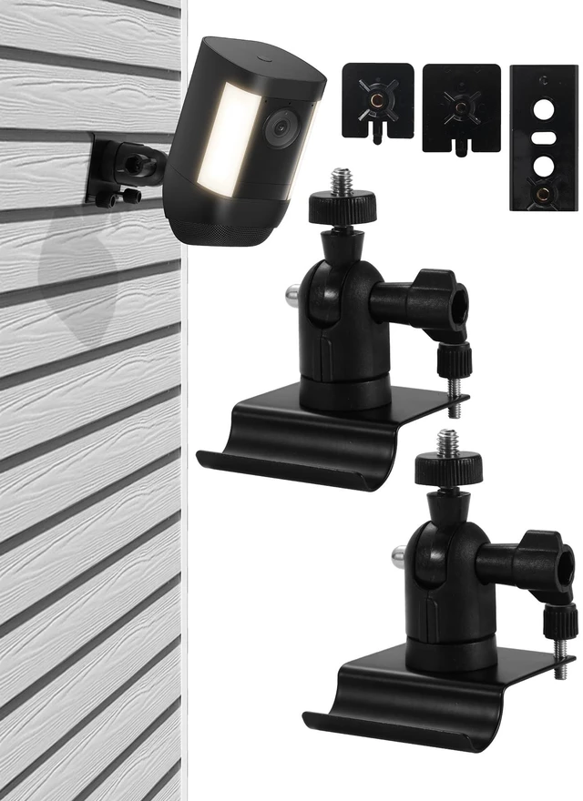 Main image of Vinyl Siding Clips Hanger Hooks Compatible with Stick Up Cam/Pro Solar Panel, Spotlight Cam Pro Battery and Stick Up Cam Plus Battery, Hanger Hooks for Mounting Camera Indoor and Outdoor, 2Pack Black