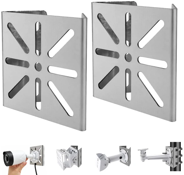 Main image of 2pcs Stainless Steel Universal Vertical Pole Mount Bracket | Suitable for CCTV Camera PTZ Dome LED Wall/Stage Lights, Solar Panel Clamps(small size) Outdoor Video Surveillance