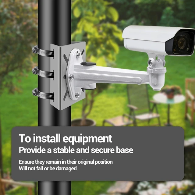 Alt view image 2 of 7 - 2pcs Stainless Steel Universal Vertical Pole Mount Bracket | Suitable for CCTV Camera PTZ Dome LED Wall/Stage Lights, Solar Panel Clamps(small size) Outdoor Video Surveillance