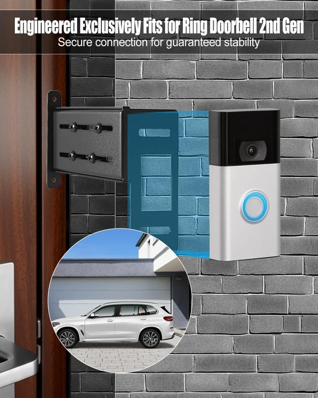 Alt view image 4 of 6 - Adjustable Doorbell Extender Fits for Ring Doorbell 2nd Gen, Stainless Steel