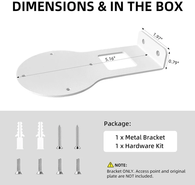 Alt view image 7 of 7 - Metal Horizontal Wall Mount Bracket for Ubiquiti UniFi U6-Lite, U6+, nanoHD, AC-Lite & AC-LR, Heavy Duty AP Holder